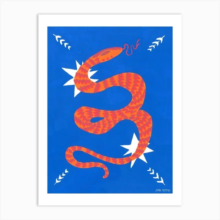 Snake And Stars Art Print by Tribu