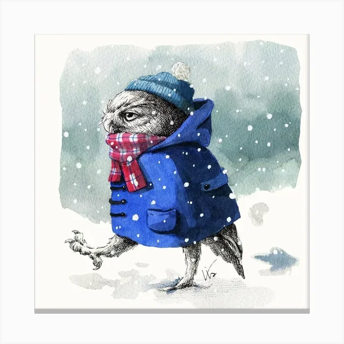 Snowy Day Square Canvas Print by Via Fang
