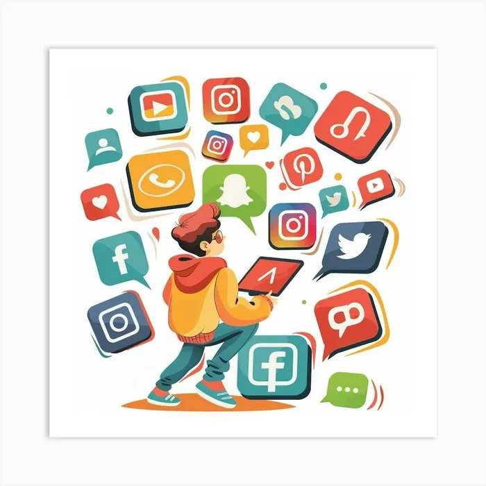Social Media Icons 3 Art Print by ThatWorksMedia