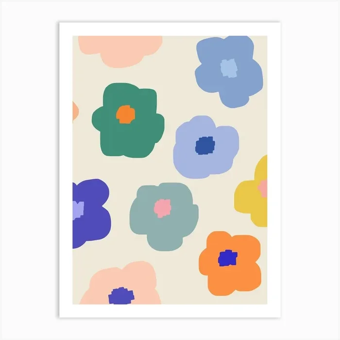 Sookie Floral Rainbow Art Print by Lauren Kunz