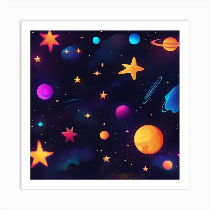Space Background Art Print by Farhat