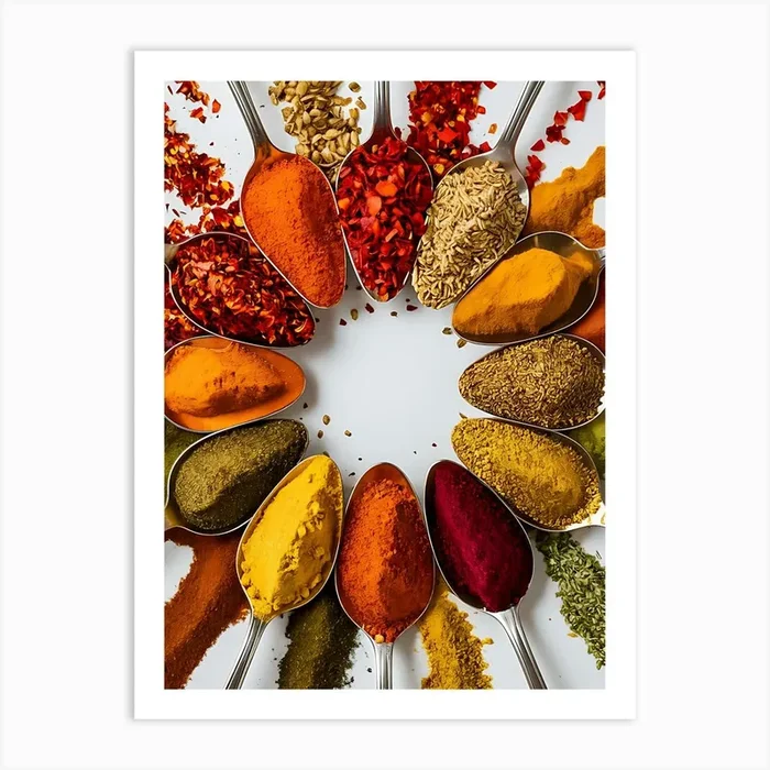 Spices In Spoons 1 Art Print by WaveArt Studios