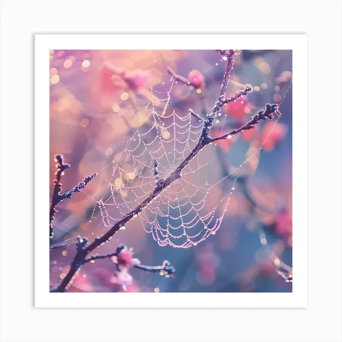 Spider Web Art Print by David Arts