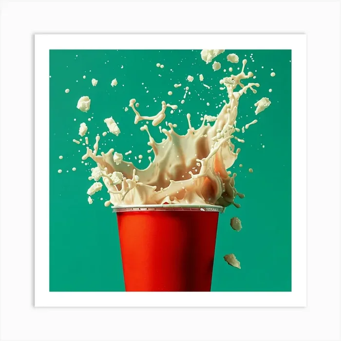 Splashing Milk Art Print by ThatWorksMedia