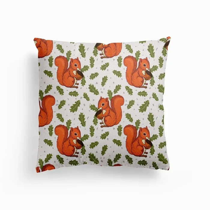 Squirrels Canvas Cushion by Mitalim Designs