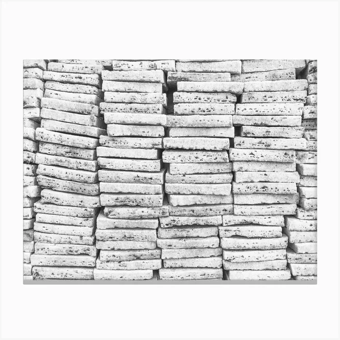 Stacked Bricks In Black And White Canvas PrintP by Photolovers