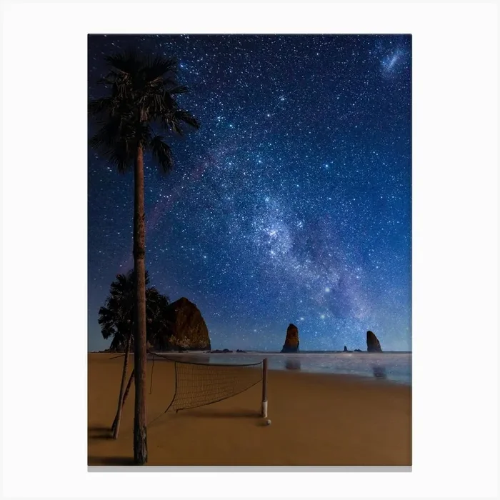 Starlit Volleyball Canvas Print by Kits Concepts