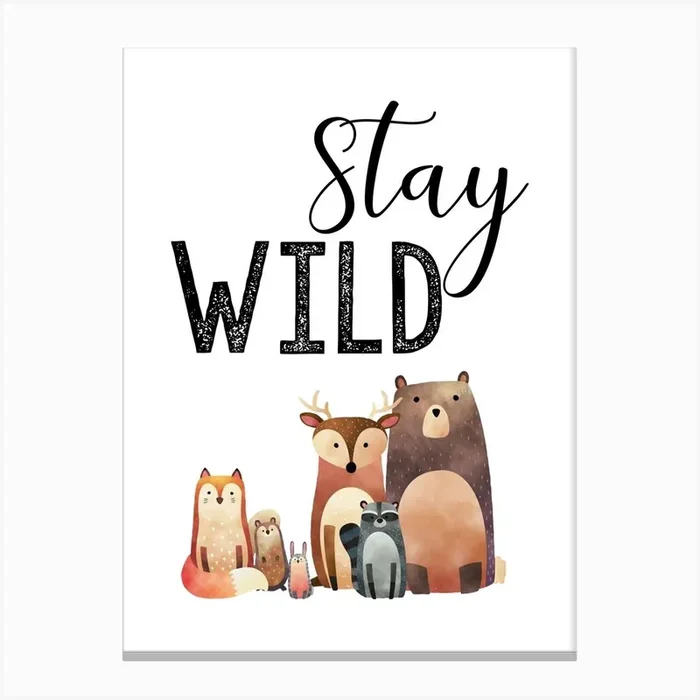 Stay Wild Canvas Print by Pug Pup Prints