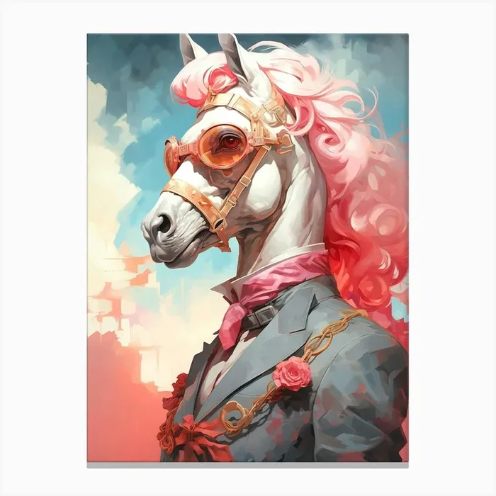 Steampunk Horse Canvas Print by maebyfazar