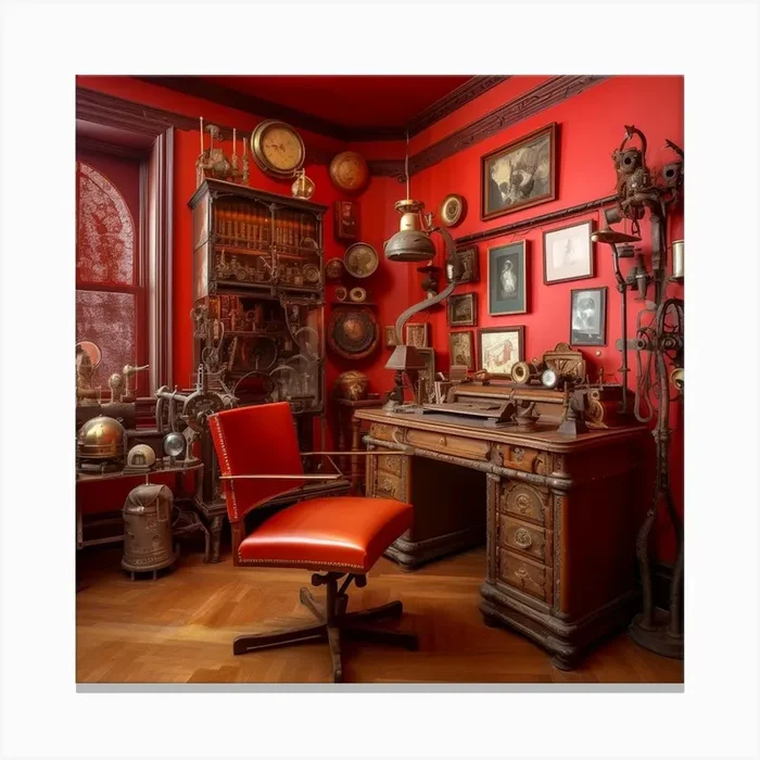 Steampunk Office Canvas PrintAM by Anthony Murrey