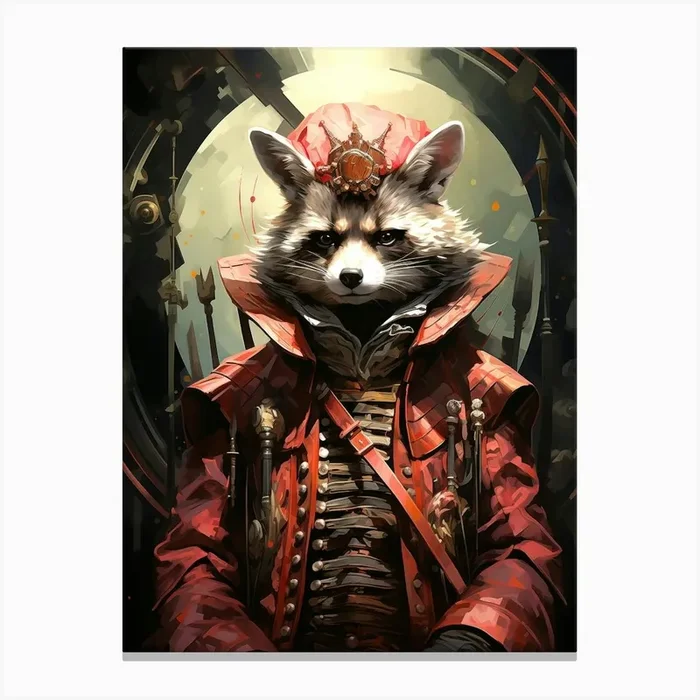 Steampunk Raccoon Canvas Print by maebyfazar