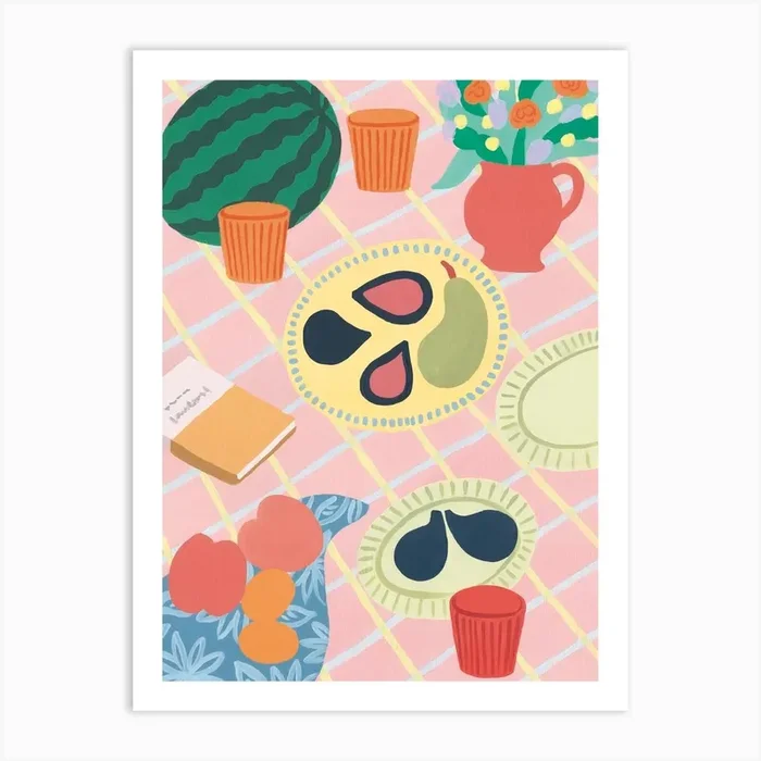 Still Life With Watermelon Art Print by Evgeniya Skubina Art