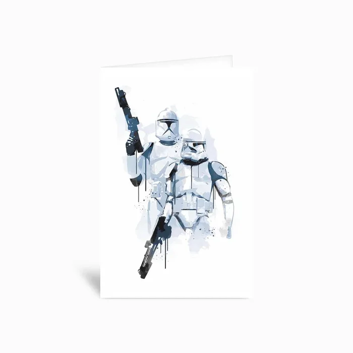 Stormtroopers Watercolor Greetings Card by 2ToastDesign Stationary