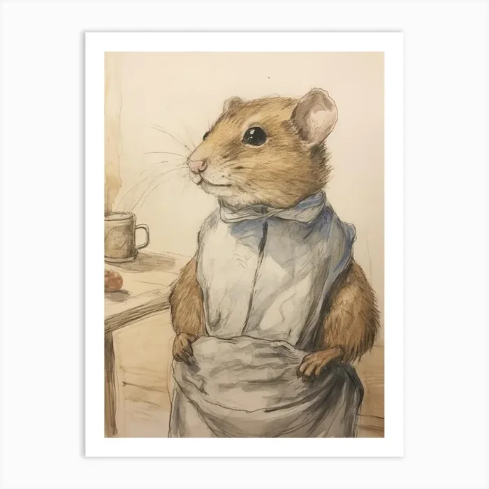 Storybook Animal Watercolour Chipmunk 3 Art Print by Scribble Studio