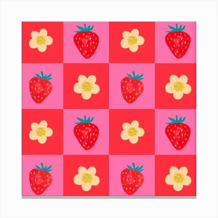Strawberry Canvas Print by Raspberry Print