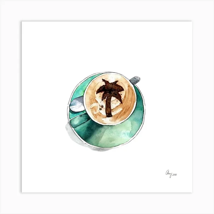 Summer Coffee Art Print by Anny Liedloff
