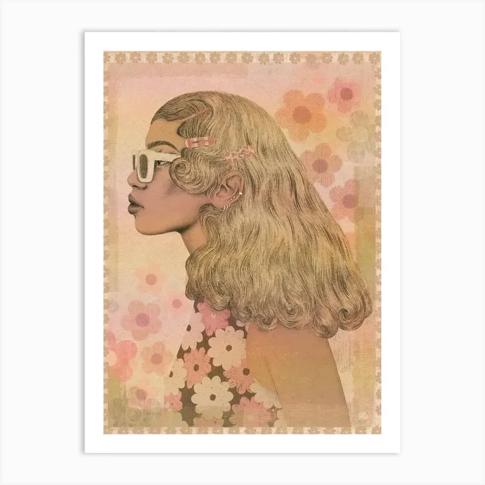 Summer Girl From 60s retro art Art Print by żaneta antosik
