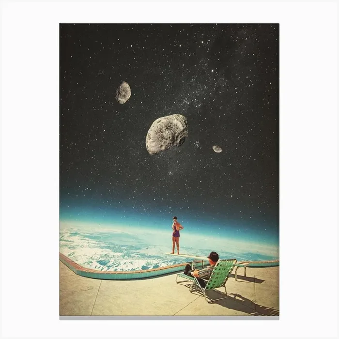 Summer With A Chance Of Asteroids Canvas Print by Frank Moth