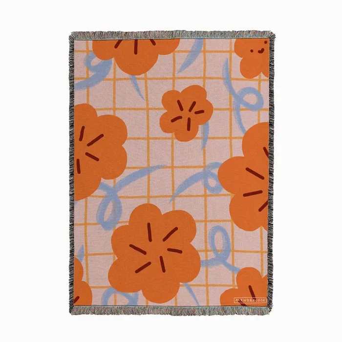Sun Flora Woven Throw by ALXNDRA Textiles