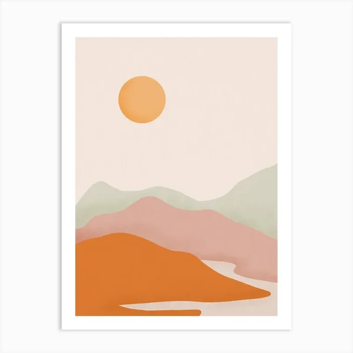 Sun Over The Mountains Art Print by Gush Art Studio