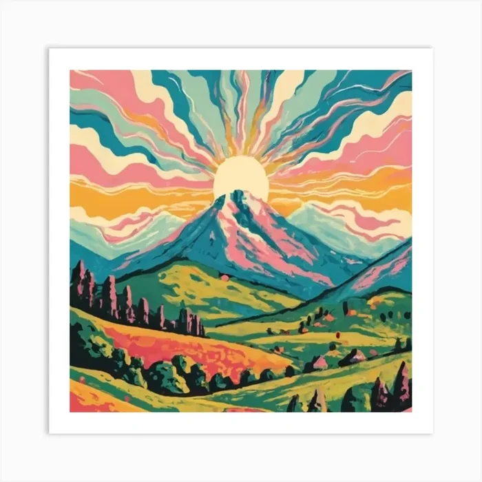 Sunrise In The Mountains Art Print by HaithemSoftThreads