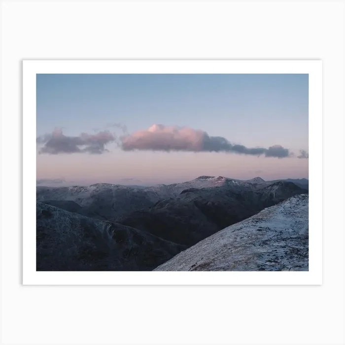 Sunrise Over Snowy Mountains Art Print by Mst Illustration / Photography