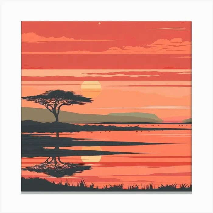 Sunset In Kenya 10 Canvas Print by ThatWorksMedia