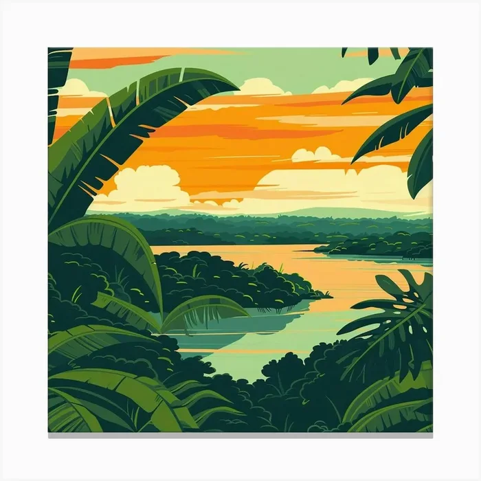 Sunset In The Jungle 4 Canvas Print by ThatWorksMedia