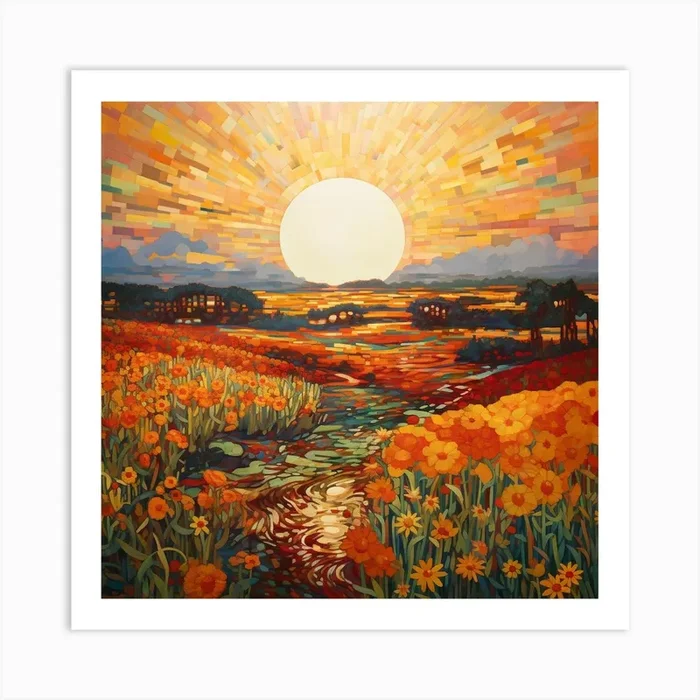 Sunset In The Meadow 1 Art Print by Amanda Moore