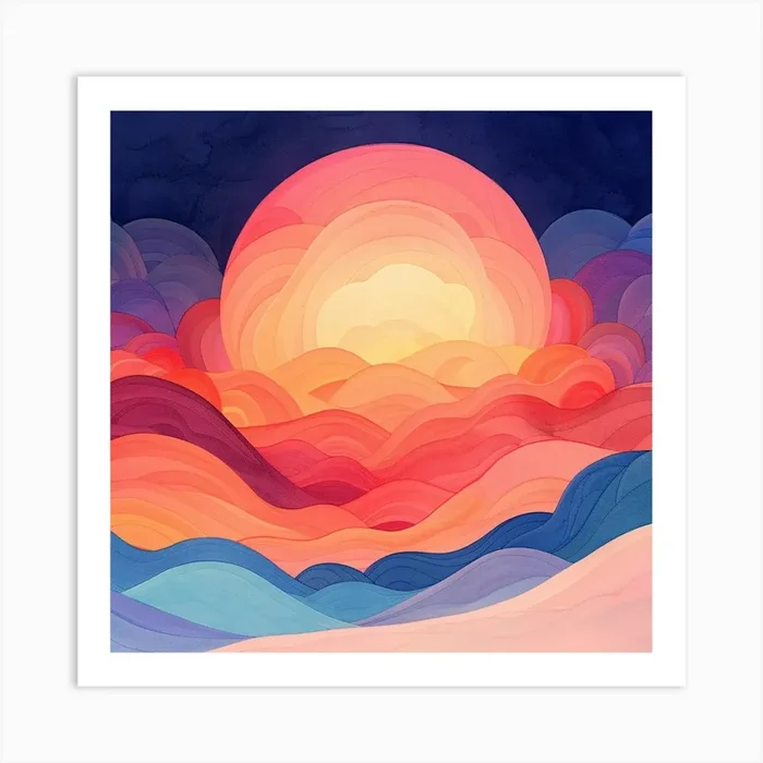 Sunset In The Mountains 11 Art Print by ThatWorksMedia