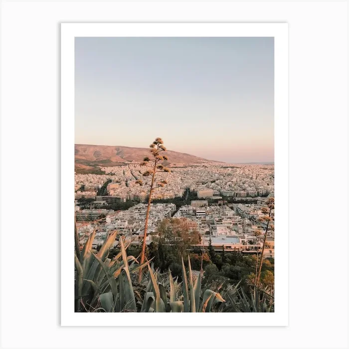 Sunset Over Greece Art Print by Boho Styler Studio