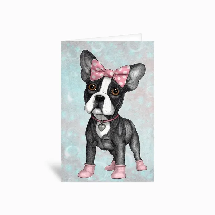 Sweet Frenchie Greetings Card by Barruf