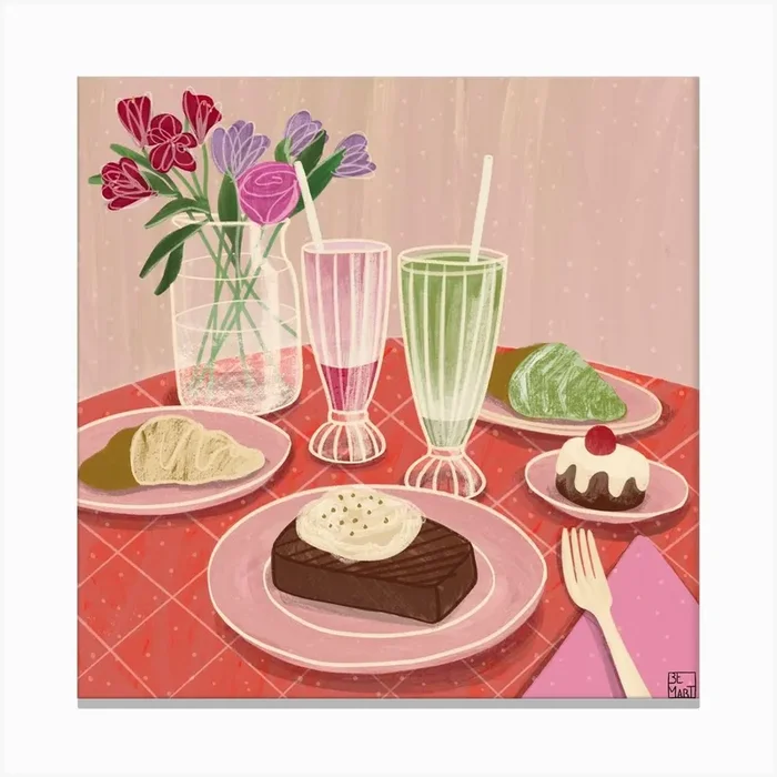 Sweet Snack Square Canvas Print by Be Martt