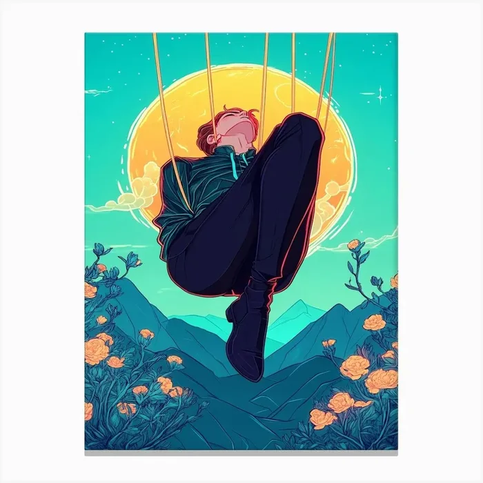 Swinging Girl Canvas Print by ThatWorksMedia