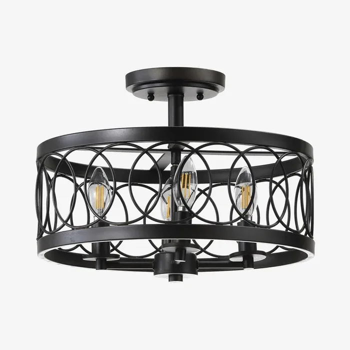Sylvain LED Semi-Flush Mount Lamp – Oil Rubbed Bronze – Metal by JONATHAN Y