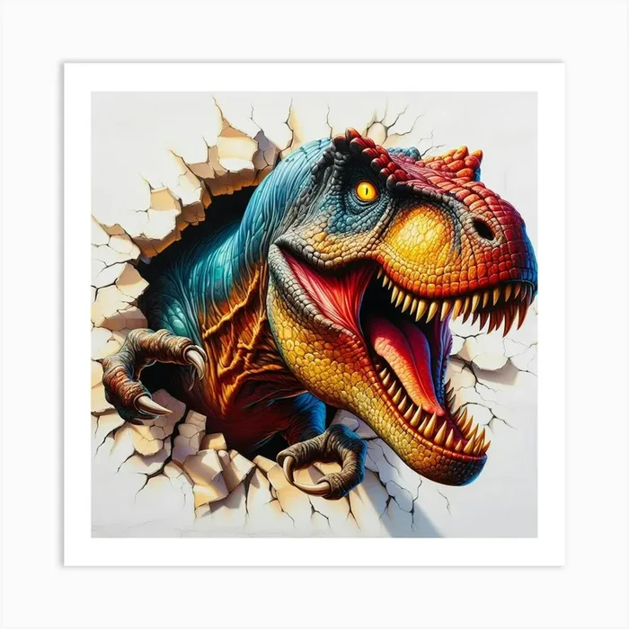 T-Rex Art Print by Frank Tout