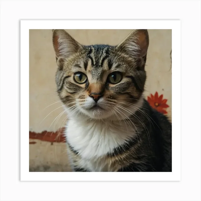Tabby Cat Art Print by digital print