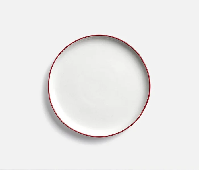 Tableau Red Rim Salad Plates Set: Canvas Home