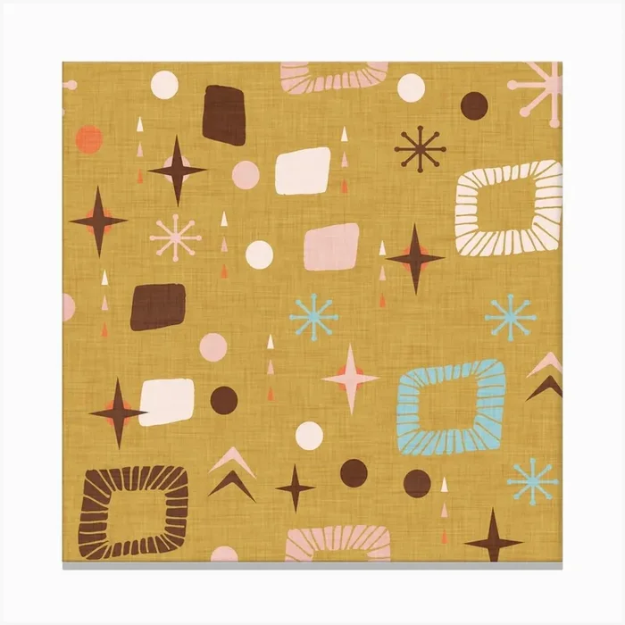 Tan Squares Canvas Print by Susana Costa