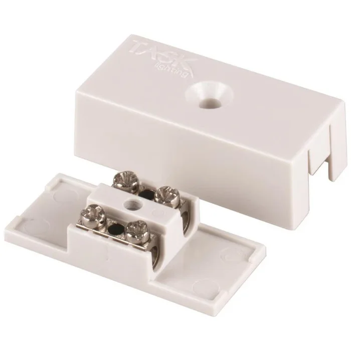 Task Lighting Wire Junction Box, Plastic Housing, White