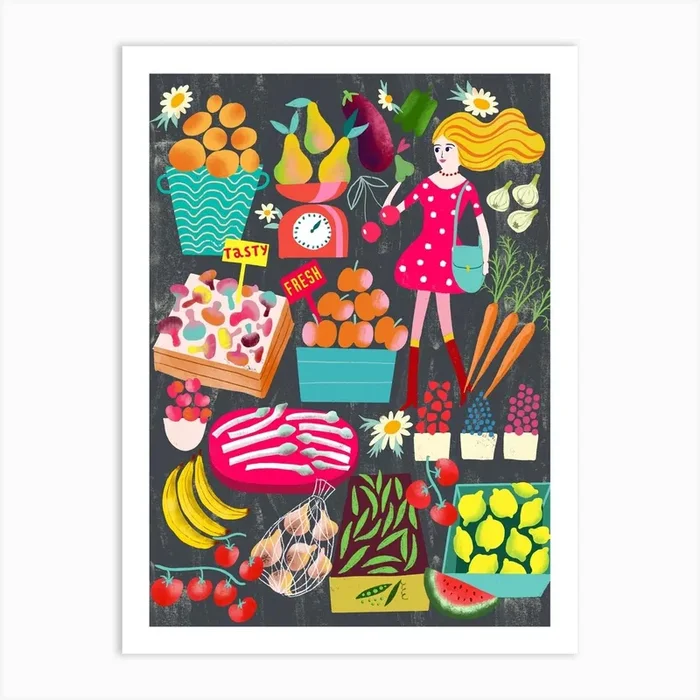 Tasty Fresh Market Art Print by Mira Paradies