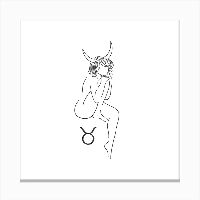 Taurus Square Canvas Print by Neira Pekmez Designs