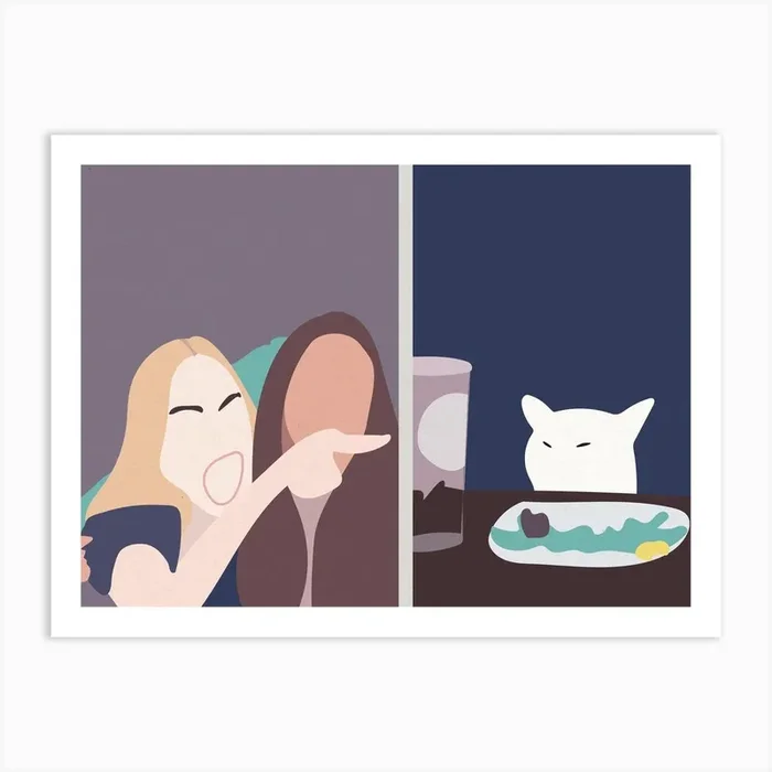 Taylor And Smudge The Cat Meme Art Print by Mambo