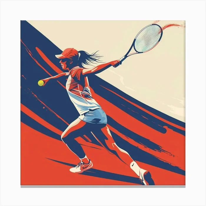 Tennis Player In Action 2 Canvas Print by ThatWorksMedia