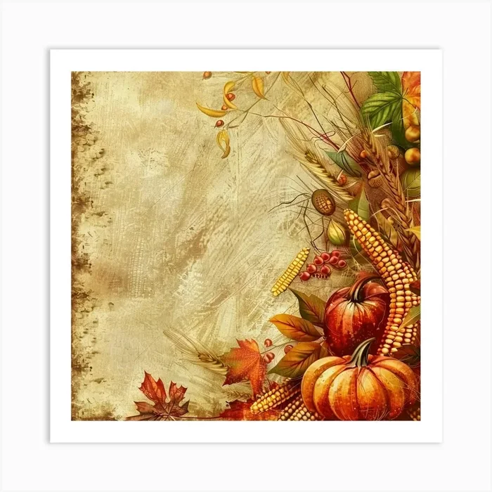 Thanksgiving Background Art Print by ThatWorksMedia
