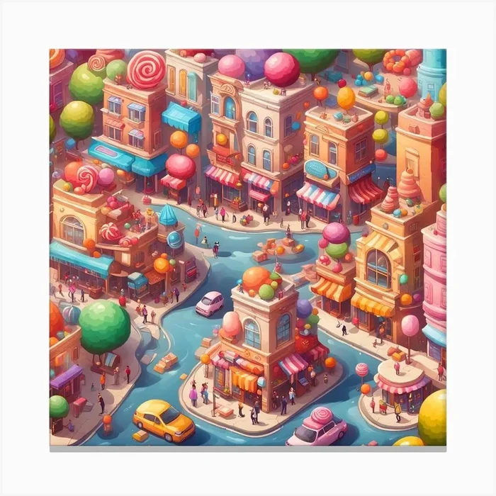 the candy citie Canvas PrintB by BonNoob
