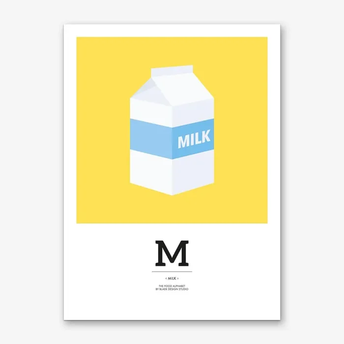 The Food Alphabet – M Art Print by BLAEK Design Studio
