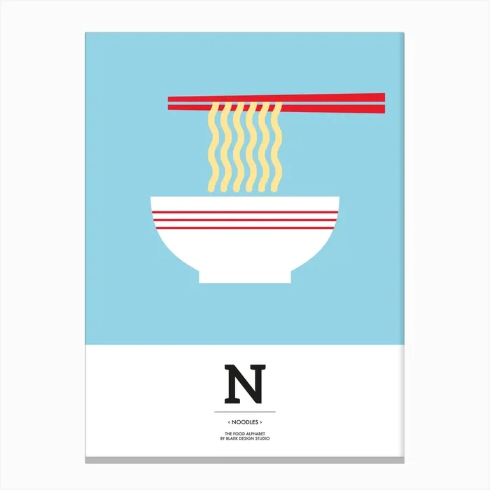 The Food Alphabet – N Canvas Print by BLAEK Design Studio