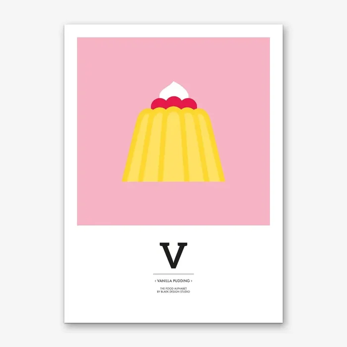 The Food Alphabet – V Art Print by BLAEK Design Studio