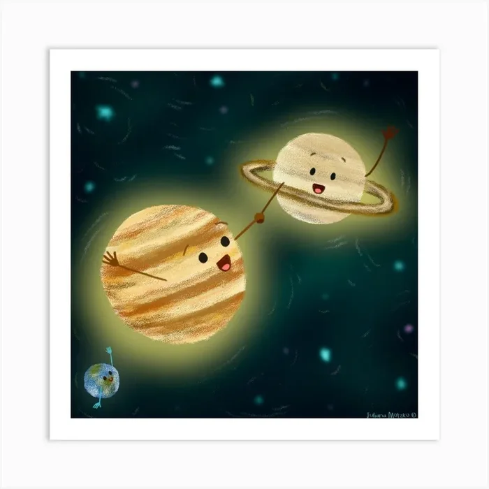 The Great Conjuction Square Art Print by Juliana Motzko